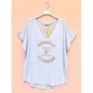 SCARPY CREATION T SHIRT OVER SIZE MADEMOISELLE RIVE DROITE<br>Bleu