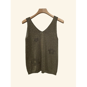 SCARPY CREATION DEBARDEUR BRILLANT FLEURS<br>Vert