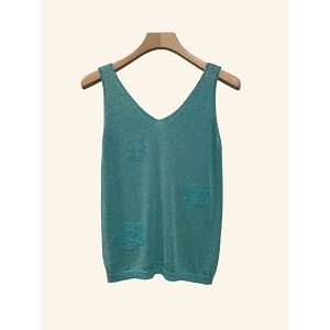 SCARPY CREATION DEBARDEUR BRILLANT FLEURS<br>Vert