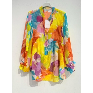  BLOUSE IMPRIMEE EN VOILE<br>Jaune