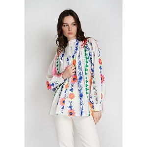  BLOUSE BRODEE<br>Blanc