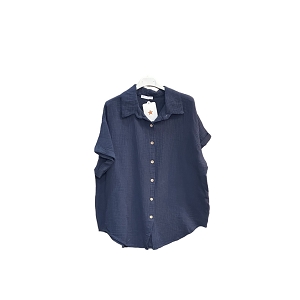  CHEMISETTE GAZE DE COTON<br>Bleu