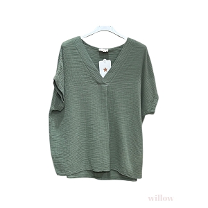  HAUT EN GAZE DE COTON<br>Vert