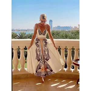  ROBE IMPRIMEE FLORAL<br>Blanc