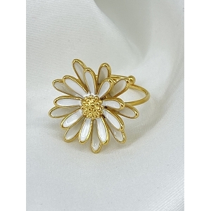  BAGUE GROSSE FLEUR<br>Blanc