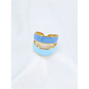  BAGUE DOUBLE NACRE<br>Bleu