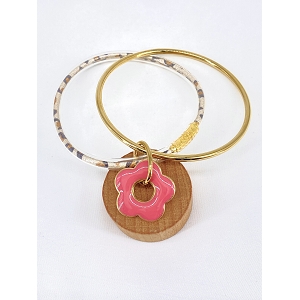  BRACELET DOUBLE FLEUR<br>Blanc