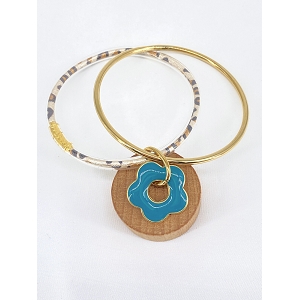  BRACELET DOUBLE FLEUR<br>Bleu
