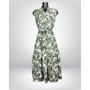  ROBE SANS MANCHE LONGUE BRODERIE ANGLAISE<br>Vert