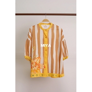  T SHIRT CHEMISE FLORAL<br>Marron