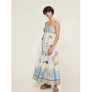  ROBE ELEGANTE FLORALE<br>Blanc