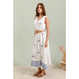  CHEMISIER BRODERIE<br>Beige