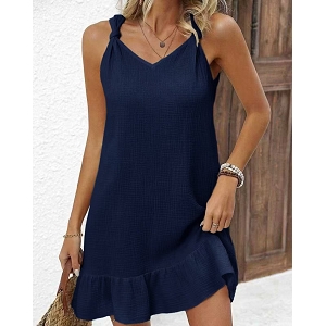 SCARPY CREATION ROBE GAZ DE COTTON<br>Bleu