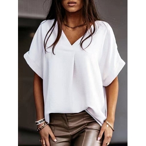 SCARPY CREATION TOP COL V MANCHE COURTE<br>Blanc