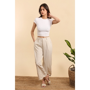 SCARPY CREATION PANTALON BRODERIE ANGLAISE<br>Beige