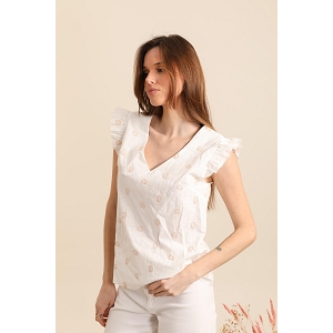 SCARPY CREATION DEBARDEUR COL V<br>Beige