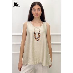  TOP AVEC COLLIER<br>Beige