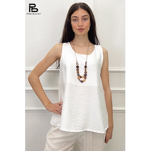  TOP AVEC COLLIER<br>Blanc