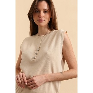 SCARPY CREATION PULL SANS MANCHE CASUAL<br>Beige