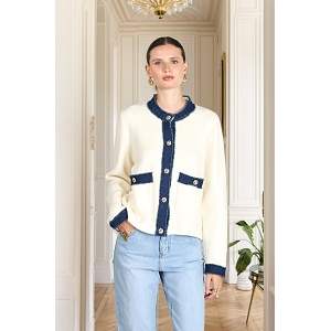 SCARPY CREATION GARDIGAN POCHE JEANS<br>Beige