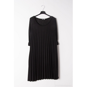 SCARPY CREATION ROBE PLISSEE EFFET LAINE<br>Noir