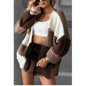 SCARPY CREATION CARDIGAN EN LAINE<br>Marron