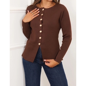 SCARPY CREATION CARDIGAN AVEC BOUTONS<br>Marron