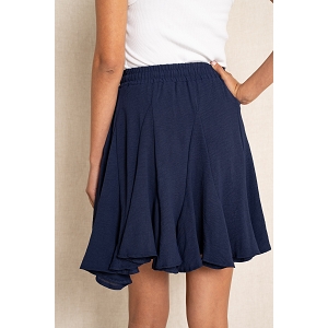 CARDIGAN GROS BOUTONS JUPE COURTE VOLANT:Bleu