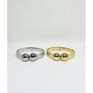 SCARPY CREATION BRACELET LIGNE ET BOULES<br>Argent
