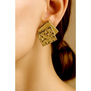  BOUCLES OREILLES CARRE<br>Argent