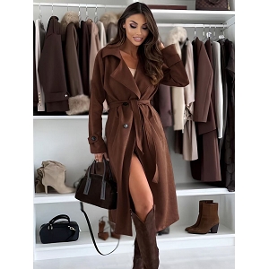 SCARPY CREATION MANTEAU EN DRAP DE LAINE<br>Marron