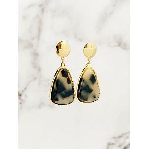  BOUCLES OREILLES LEOPARD<br>Marron