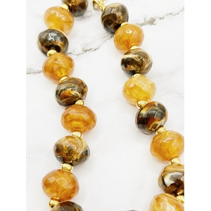 SCARPY CREATION COLLIER GROSSES PIERRRES<br>Marron