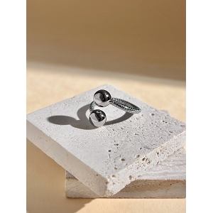  BAGUE BOULE MINIMALISTE<br>Argent