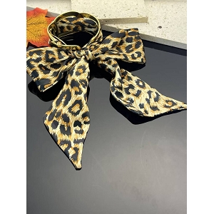  BRACELET RUBAN LEOPARD<br>Marron