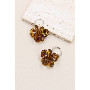  BOUCLES OREILLES FLEURS LEOPARD<br>Or