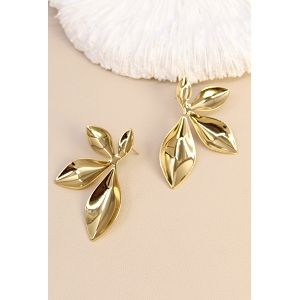  BOUCLES OREILLES FLEURS ELEGANTES<br>Or