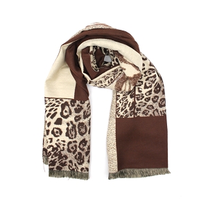  ECHARPE PATCHWORK<br>Marron