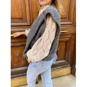 SCARPY CREATION GILET SANS BOUTON<br>Gris