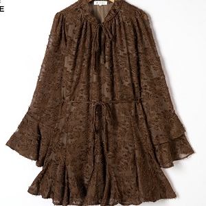  ROBE COURTE VELOURS<br>Marron