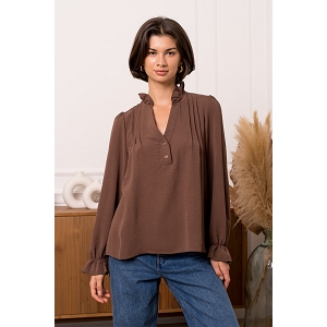  CHEMISSIER DEUX BOUTON<br>Marron