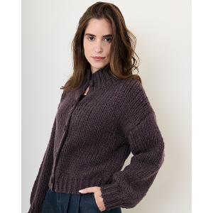  GILET GROSSE MAILLE<br>Marron