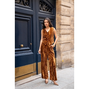 SCARPY CREATION PANTALON VELOURS FROISSE<br>Naturel