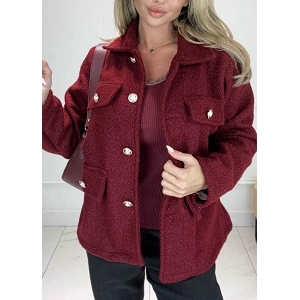 SCARPY CREATION VESTE BOUCLEE A BOUTON DOREE<br>Rouge