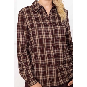 JUPE LONGUE PLISSEE CHEMISE CARREAUX:Rouge