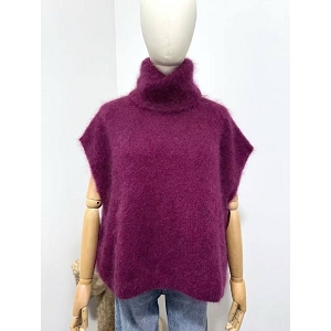 SCARPY CREATION PULL COL ROULE SANS MANCHE KID MOHAIR<br>Rouge