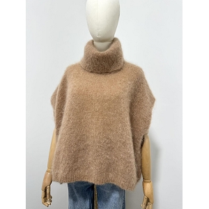 SCARPY CREATION PULL COL ROULE SANS MANCHE KID MOHAIR<br>Marron