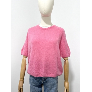  PULL MANCHE COURTE ALPAGA<br>Rose