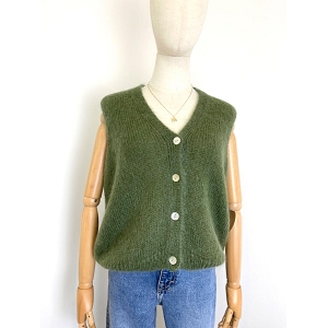  GILLET SANS MANCHE  MOHAIR<br>Vert