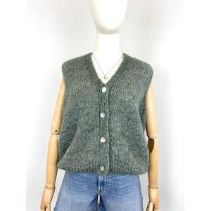  GILLET SANS MANCHE  MOHAIR<br>Vert